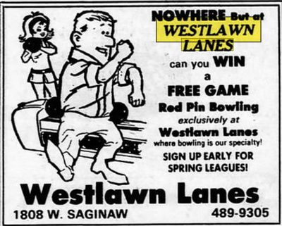 Westlawn Lanes - Feb 10 1980 Ad (newer photo)